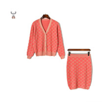 Latest Design Pattern Jacquard Knitwear Custom Knitted Print Woman Sweater Casual